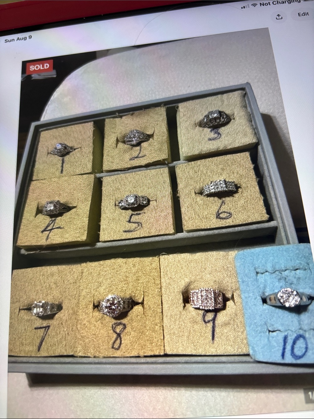 JTV ss/rhodium cz rings, all sz 5